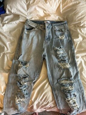Light Blue Distressed Jeans